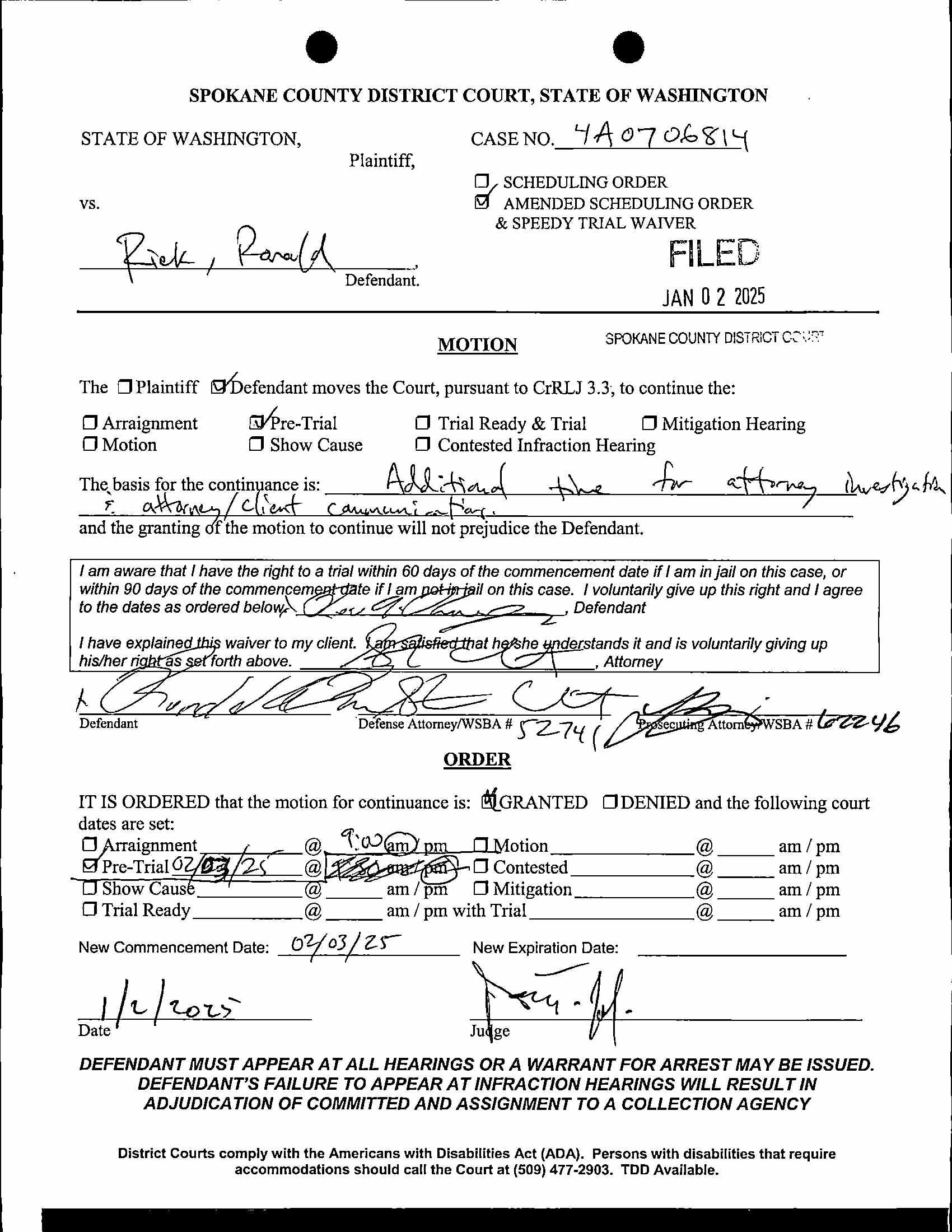 Spokane County Court Viewer