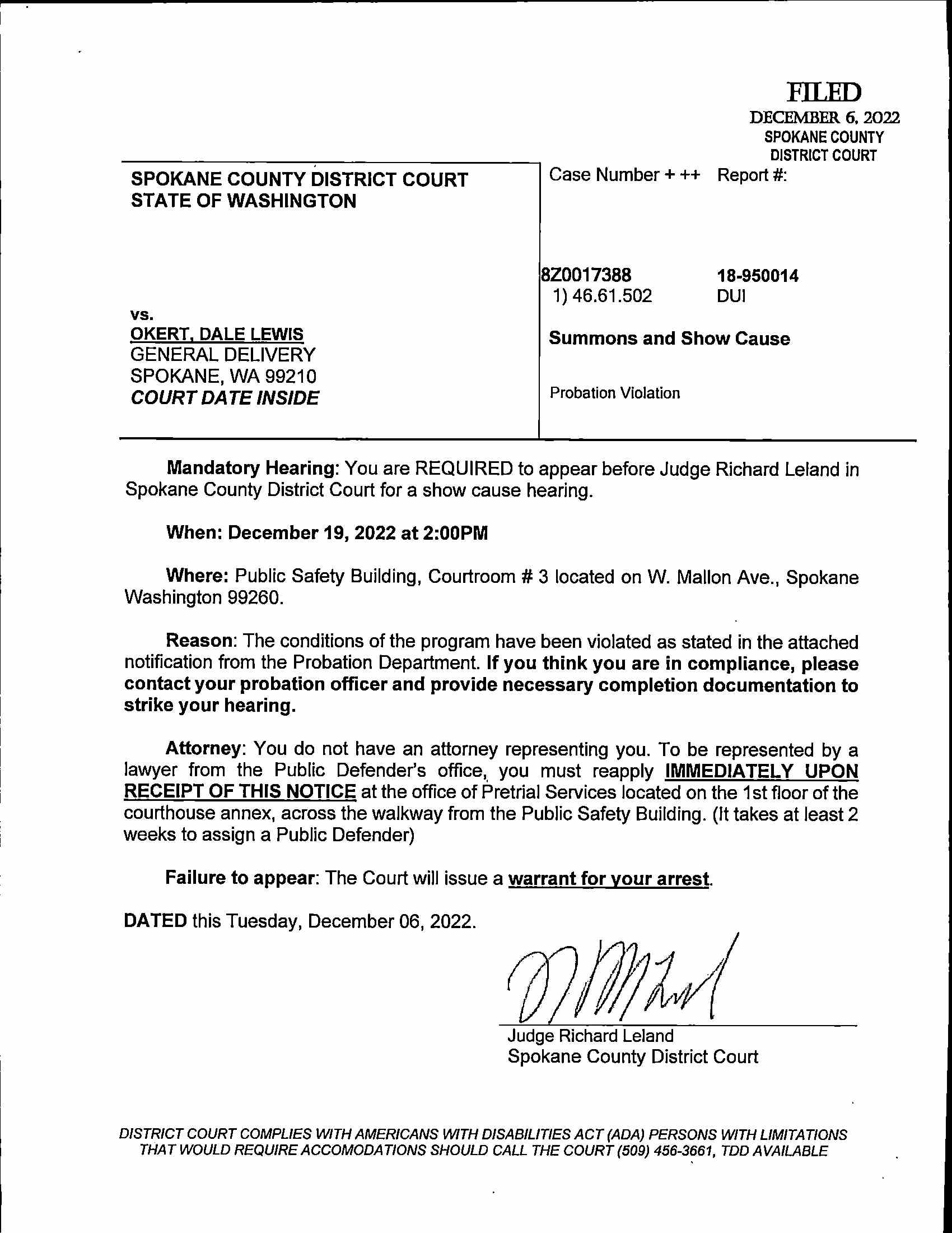 Spokane County Court Viewer