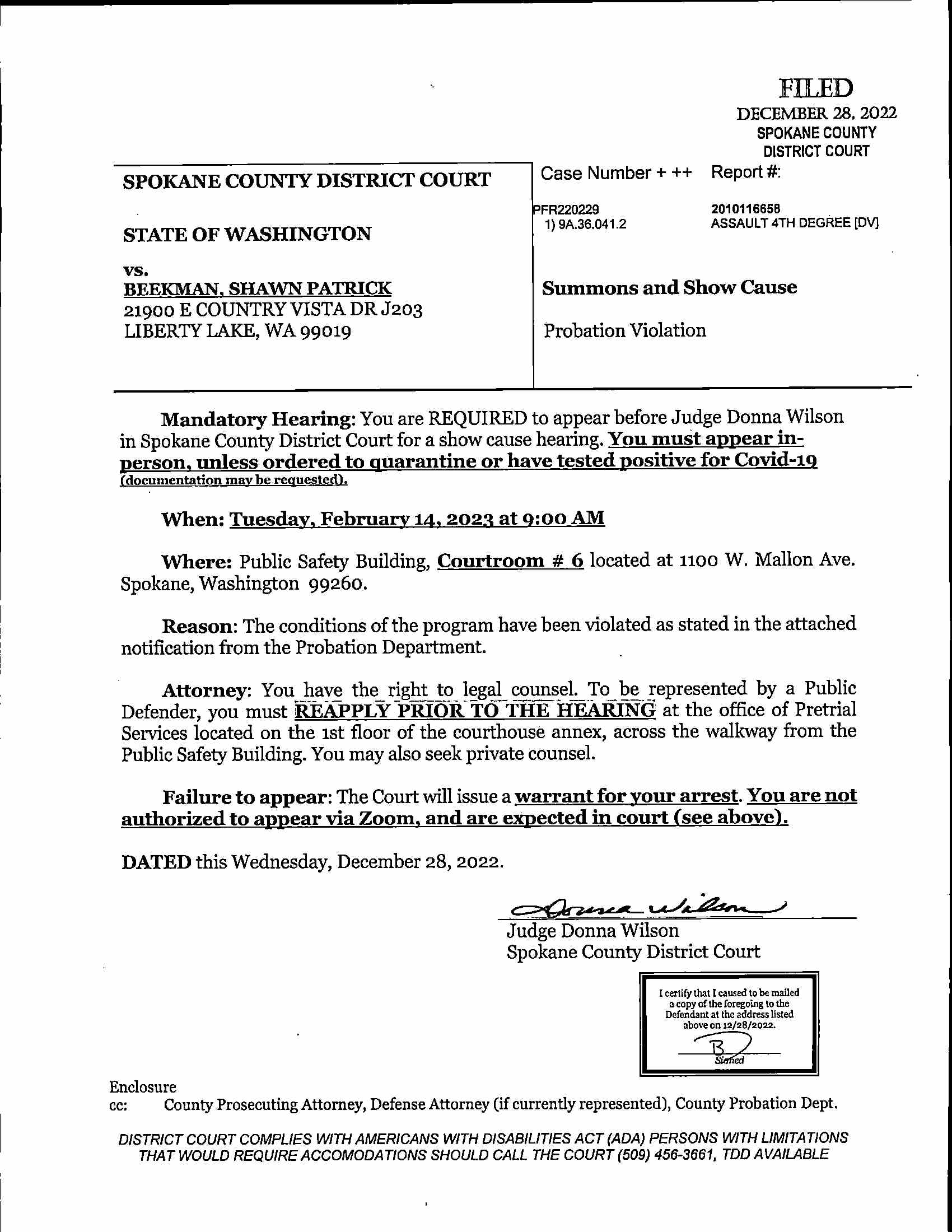 Spokane County Court Viewer